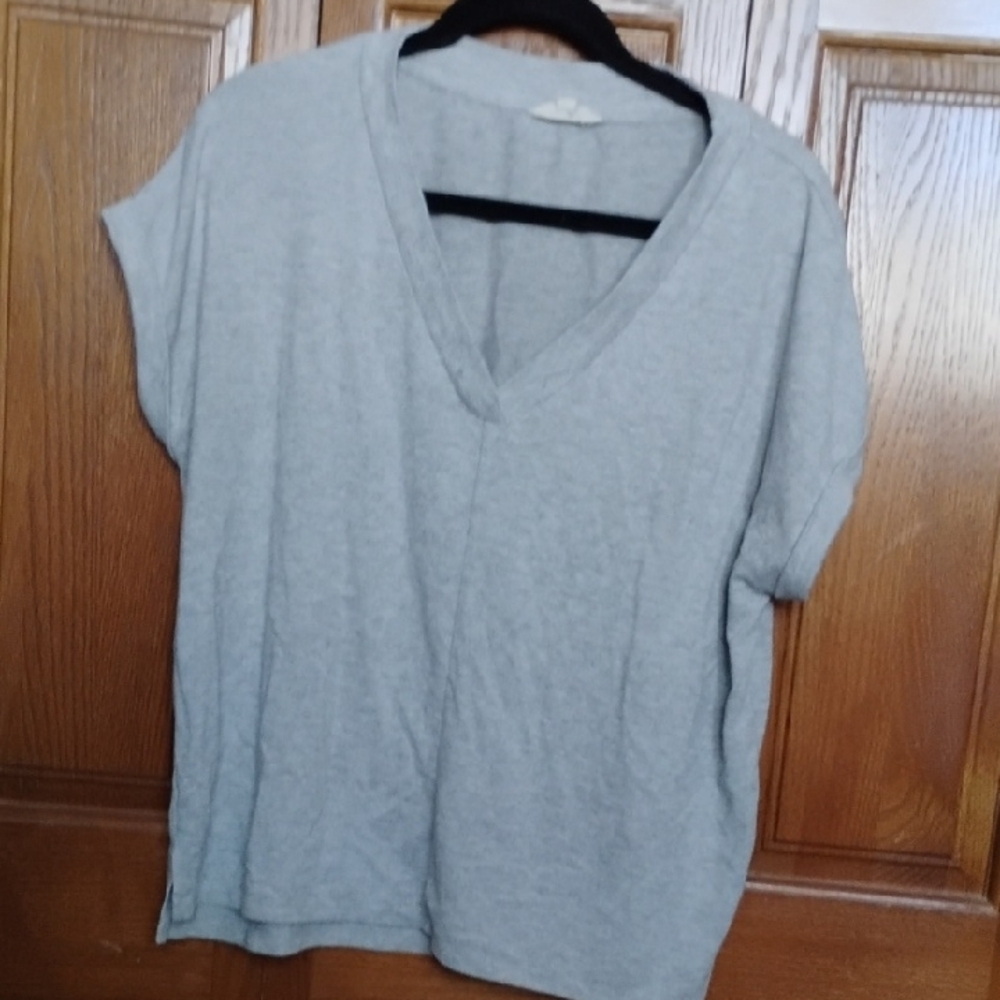 Lucky Brand Gray Relaxed Boxy Short Sleeve Tee